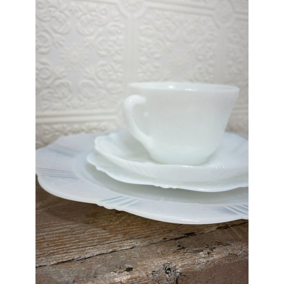 Vintage MacBeth Evans American Sweetheart Glass Monax Opalescent 4 pc Setting - Picture 3 of 15